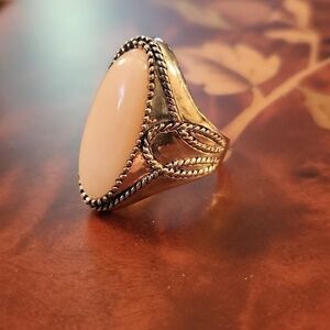JTV Pink Opal Sterling Silver Cabochon Ring